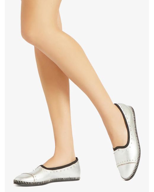 Giuseppe Zanotti White Metallic-Effect Loafers