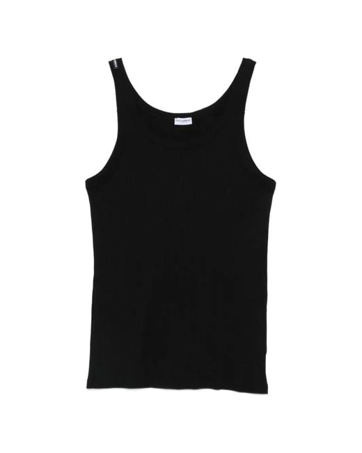Dolce & Gabbana Black Ribbed Scoop-Neck Tank Top for men