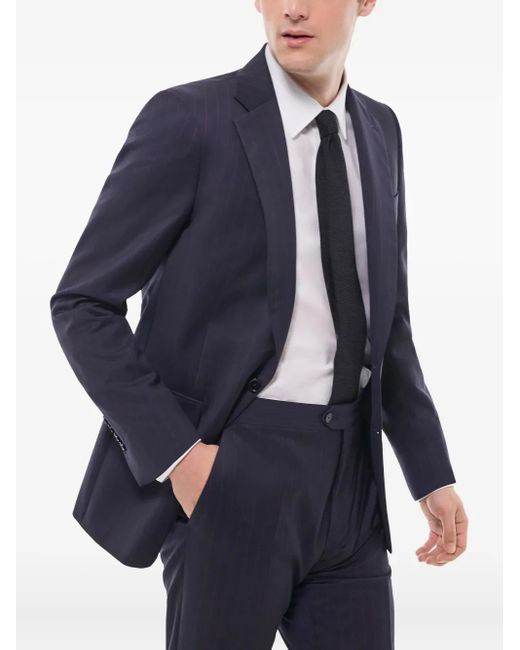 Fursac Blue Pinstripe Suit for men