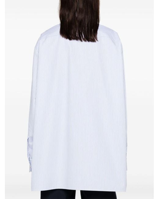 Chemise rayée à logo brodé Gucci en coloris White