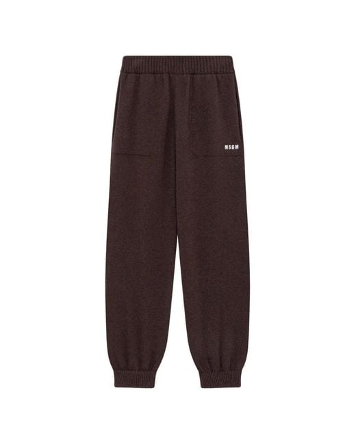 MSGM Purple Logo-Print Track Pants