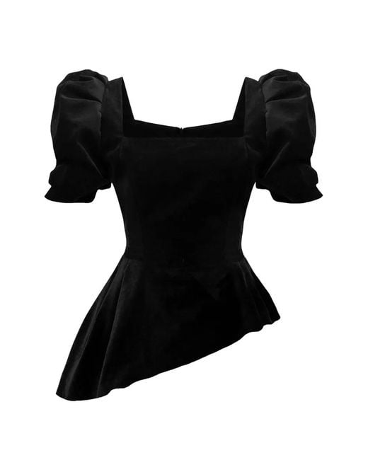 POST MERIDIEM Black Square-Neck Top