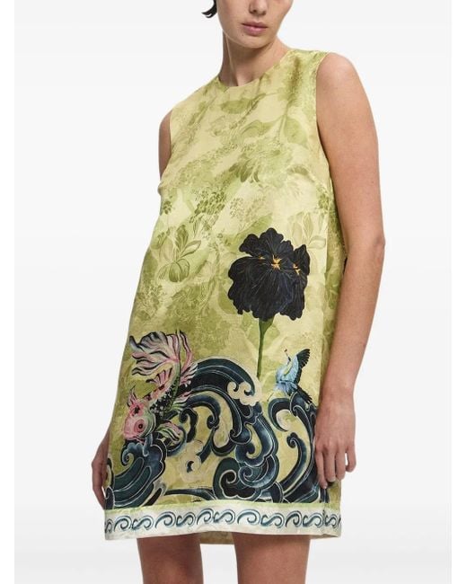 Abito Corto Rochester A Fiori di ALÉMAIS in Green
