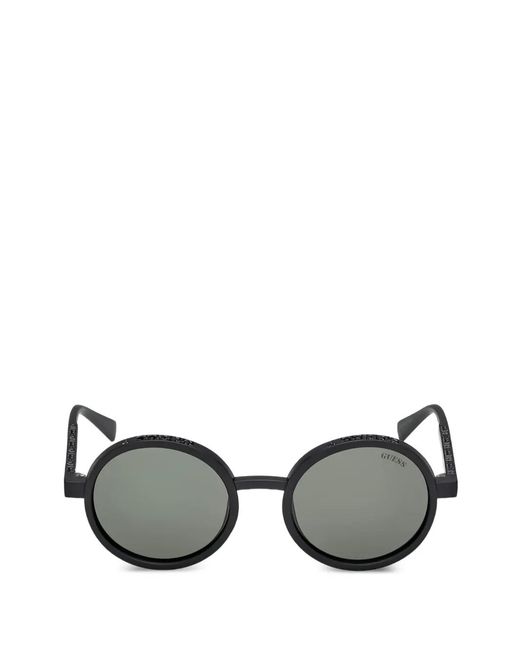 Guess Gray Matte-Finish Round-Frame Sunglasses