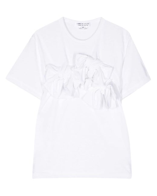 Comme des Garçons White Ruffle-panel Jersey T-shirt