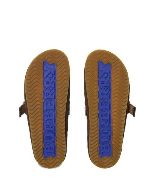 Burberry Brown Check-Pattern Buckle Sandals