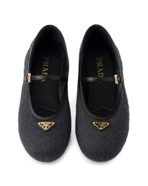 Prada White Fabric Ballerinas