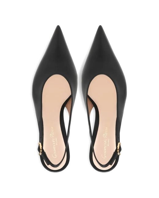 Gianvito Rossi Black Pointed Slingback Pumps