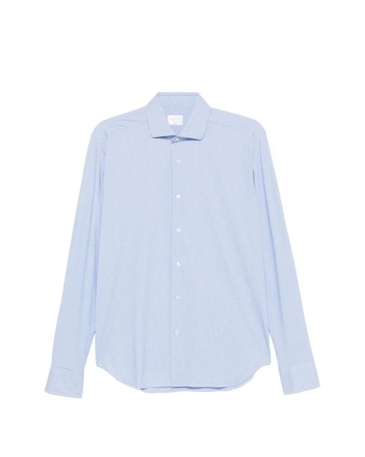 Xacus Blue Spread-Collar Button-Down Shirt for men