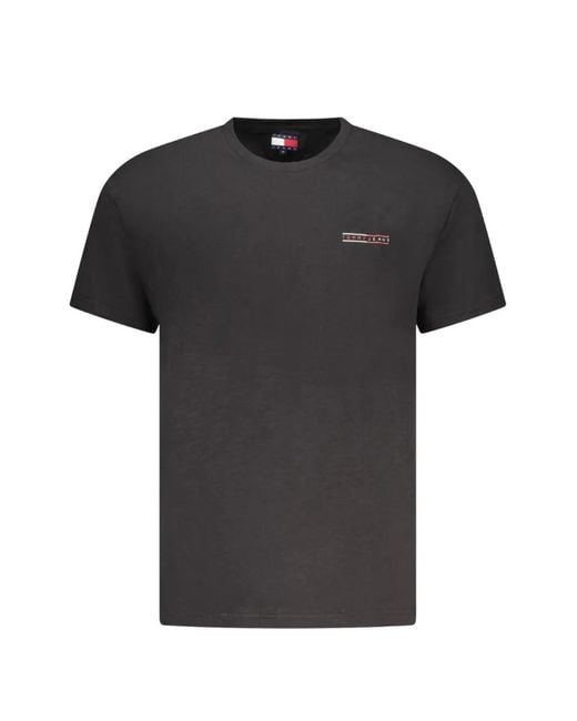 Tommy Hilfiger Black Logo-Patch T-Shirt for men