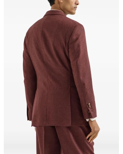 Brunello Cucinelli Purple Virgin Wool And Cashmere Flannel Cavallo Tailor Blazer for men