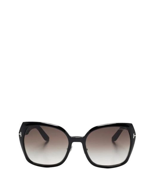 Tom Ford Black Plum Cat-Eye Sunglasses