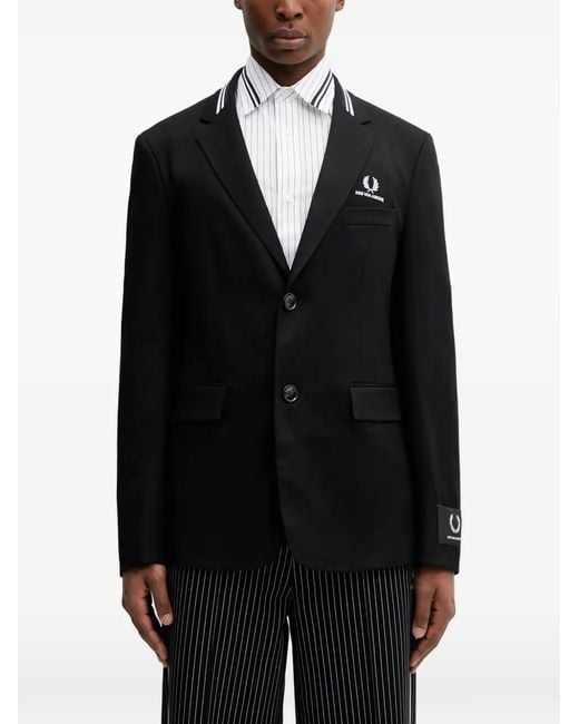 Fred Perry Black Single-Breasted Blazer for men