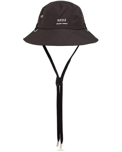 Sombrero de pescador con placa del logo AMI de color Black