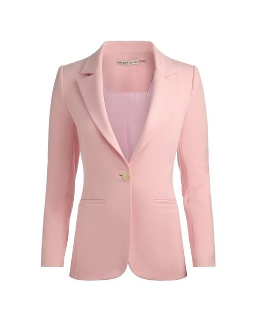 Alice + Olivia Pink Blake Fitted Blazer
