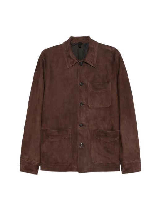 Tagliatore Brown Patch-Pocket Jacket for men