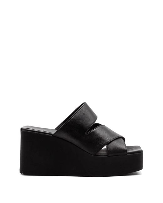 Vic Matié Black Platform Crossover Sandals