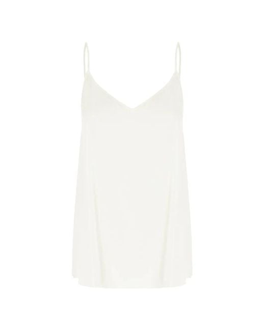 Antonelli White Spaghetti-Strap V-Neck Top