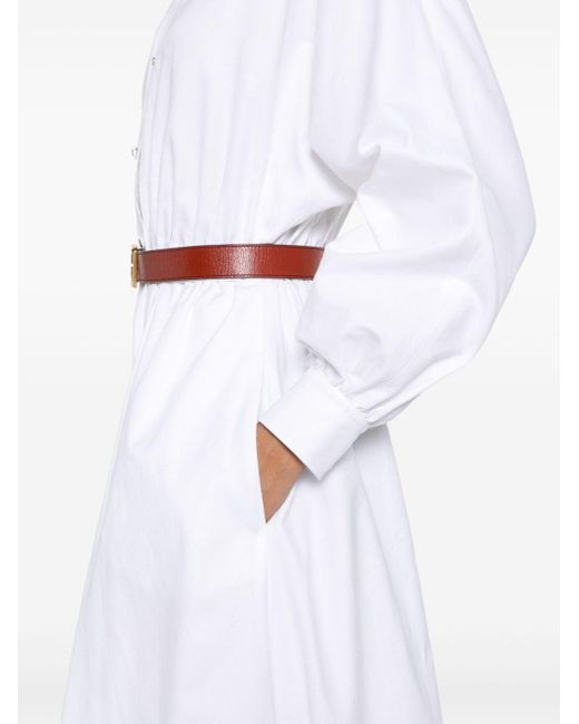 Gucci White Oxford Cotton Midi Dress