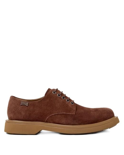 Camper Brown Norman Lace-Up Suede Derby Shoes for men