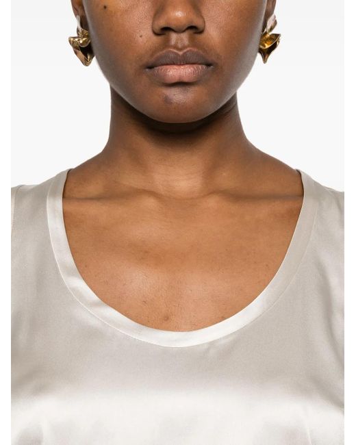 Top sin mangas con cadena Monili Brunello Cucinelli de color White