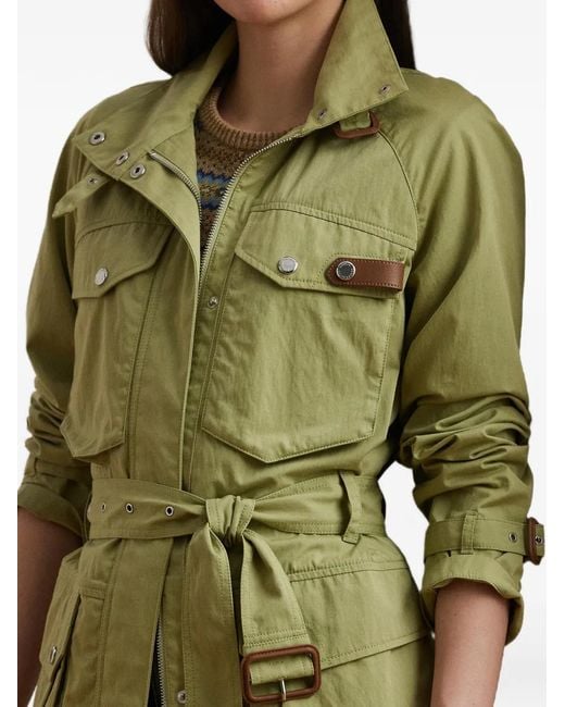 Ralph Lauren Green Belted Multi-Pocket Jacket