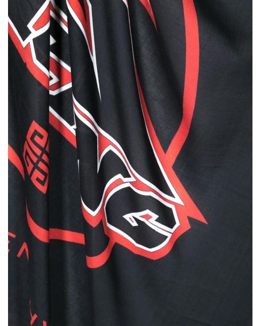 Givenchy Blue Racing-Print Square Scarf for men