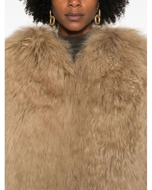 Prada Natural Jacke Aus Faux Shearling