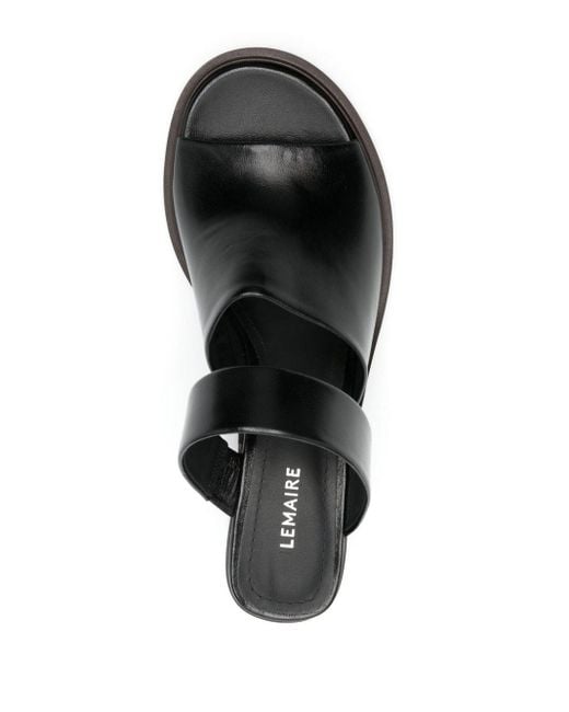 Mules Double Strap 70mm di Lemaire in Black