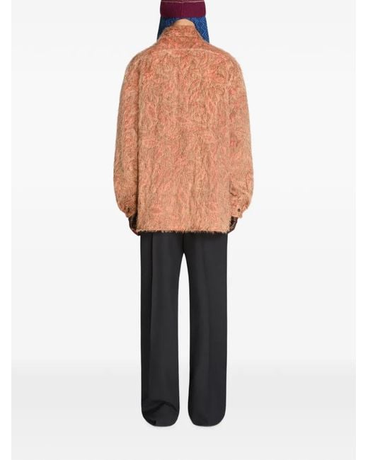 Dries Van Noten Brown Loose Embroidered Shirt for men