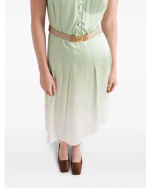 Prada Green Gradient-Effect Midi Dress