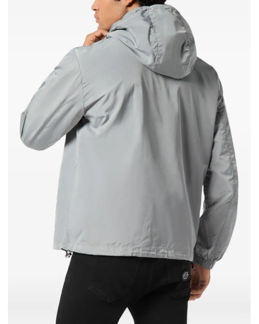 Philipp Plein Gray Nylon Windbreaker for men
