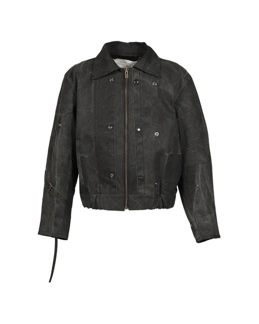 UNDER THE SIGN Black Dustborn Light Patchwork Bomber Jacket for men