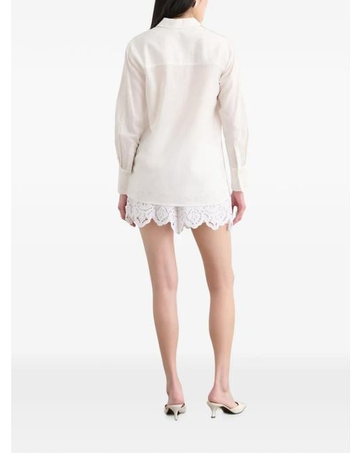 Toccin White Riley Asymmetrical Pocket Detail Shirt