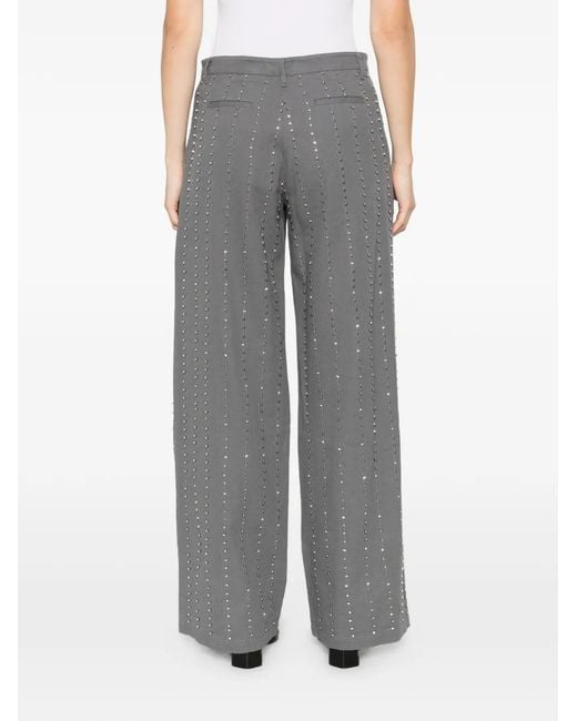 Pinko Gray Penny Embellished Trousers