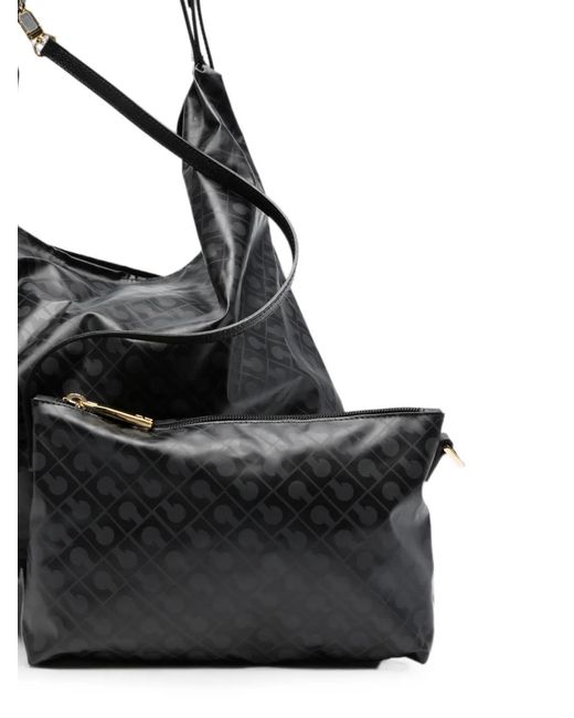 Gherardini Black Amazzonia Monogram-Print Shoulder Bag