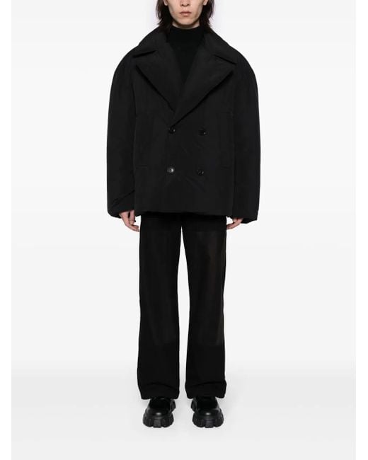 Juun.J Black Notched-Lapels Padded Jacket for men