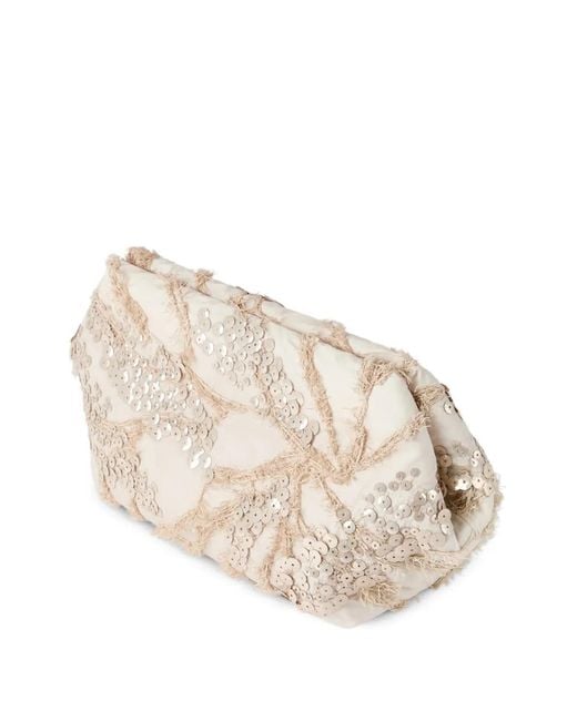 Brunello Cucinelli Natural Silk Organza Clutch Bag