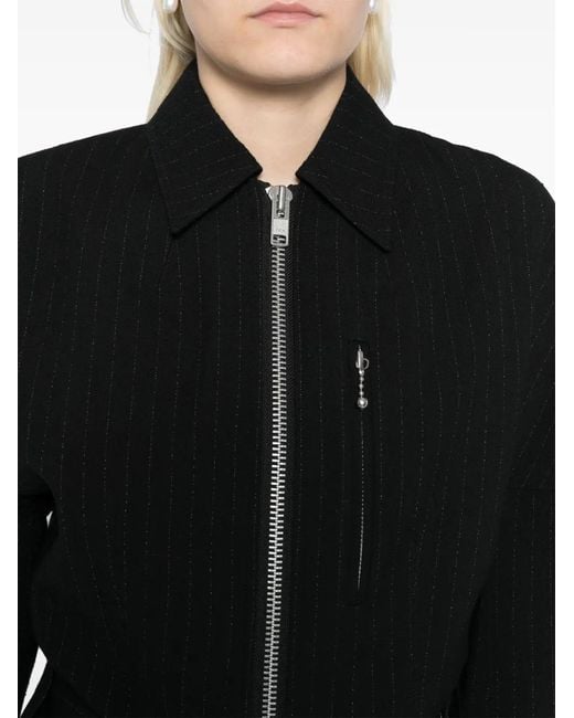 Y's Yohji Yamamoto Black Striped Zip-Up Jacket