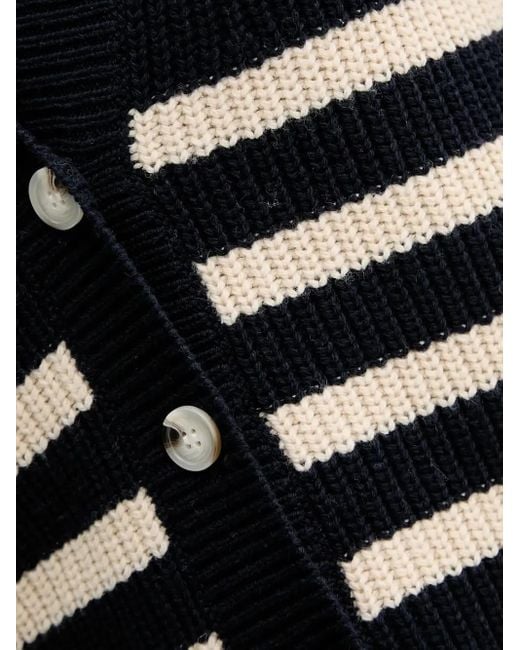 Munthe Blue Tupper Striped Button-Down Cardigan