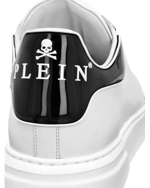 Philipp Plein White Big Bang Runner Lace-Up Sneakers