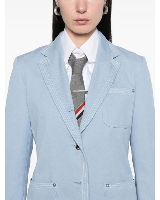 Blazer de sarga Thom Browne de color Blue
