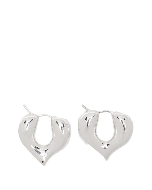 Missoma White Molten Heart Hoop Earrings