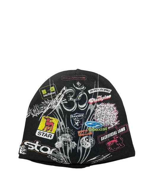 Patch-Print Beanie Hat HELLSTAR de hombre de color Green