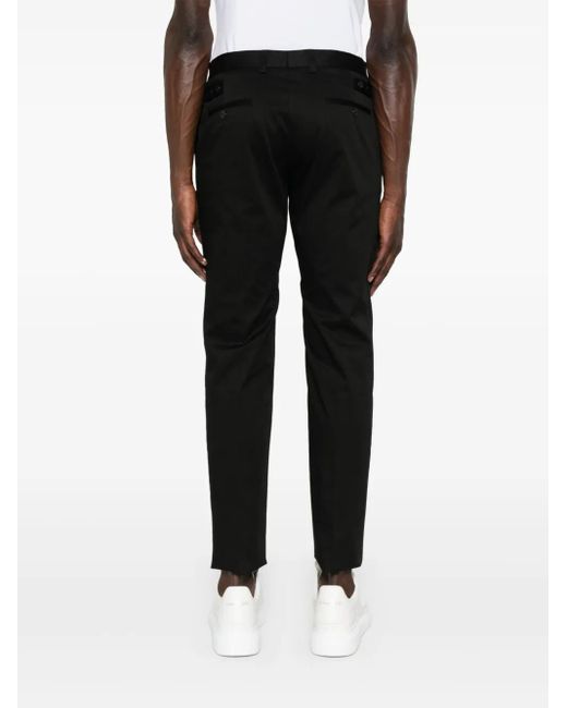 Dolce & Gabbana Black Logo-Embroidered Trousers for men