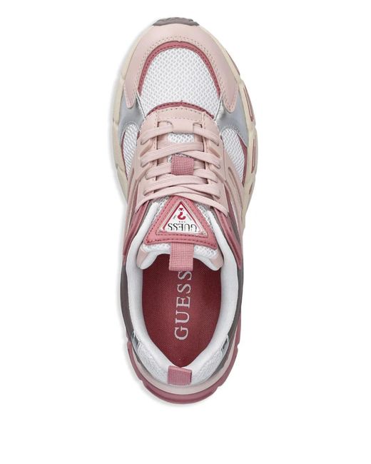 Guess Pink Logo-Lettering Sneakers