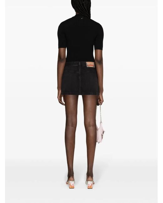 Minijupe Ron-S2 noire en denim DIESEL en coloris Black