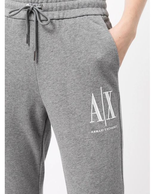 ARMANI EXCHANGE Gray Logo-Print Sweatpants