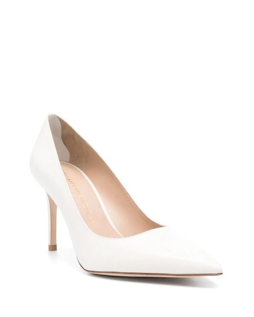 Stuart Weitzman White 85Mm Stuart Power Pumps