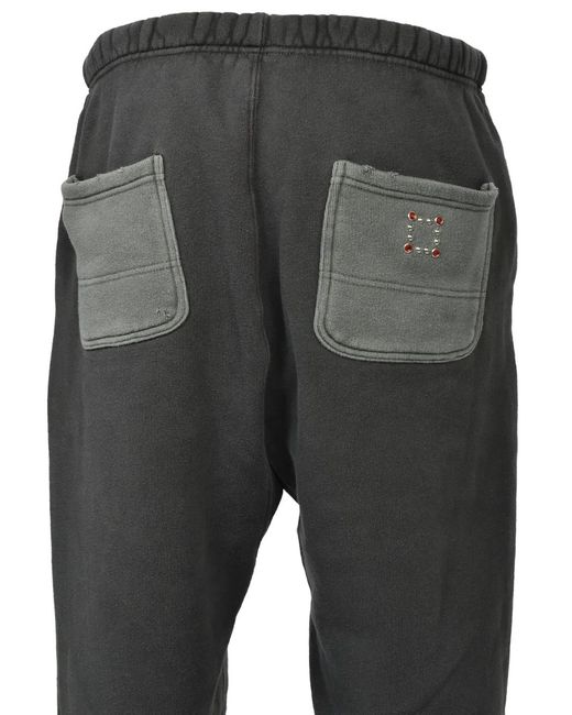SWJP Black Stud-Embellished Track Pants for men
